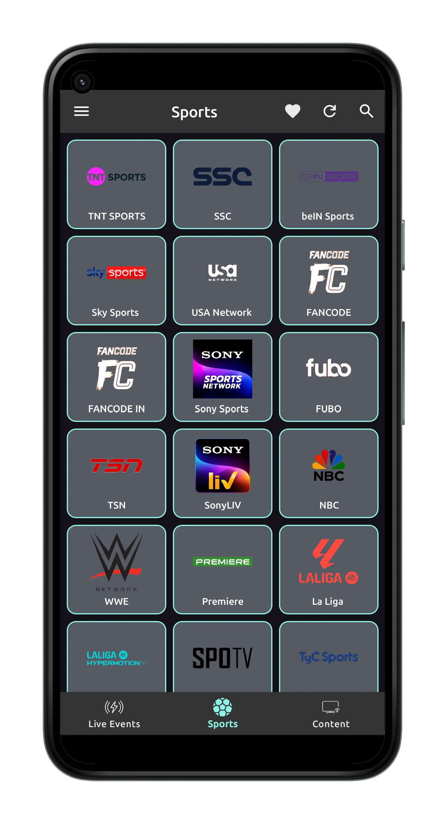 Live sports interface